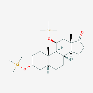 molecular formula C25H46O3Si2 B103808 (3R,5R,8S,9S,10S,11S,13S,14S)-10,13-Dimethyl-3,11-bis(trimethylsilyloxy)-1,2,3,4,5,6,7,8,9,11,12,14,15,16-tetradecahydrocyclopenta[a]phenanthren-17-one CAS No. 17562-89-9