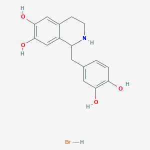molecular formula C16H18BrNO4 B104296 1-(3,4-Dihydroxybenzyl)-1,2,3,4-tetrahydroisoquinoline-6,7-diol hydrobromide CAS No. 16659-88-4