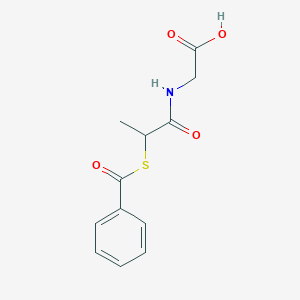 molecular formula C12H13NO4S B104375 N-[2-(Benzoylsulfanyl)propanoyl]glycine CAS No. 6183-01-3