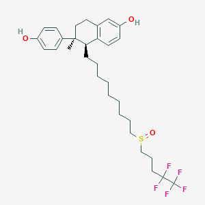 molecular formula C31H41F5O3S B010439 (5S,6S)-6-(4-hydroxyphenyl)-6-methyl-5-[9-(4,4,5,5,5-pentafluoropentylsulfinyl)nonyl]-7,8-dihydro-5H-naphthalen-2-ol CAS No. 101908-22-9