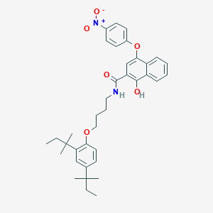 molecular formula C37H44N2O6 B104395 2-Naphthalenecarboxamide, N-[4-[2,4-bis(1,1-dimethylpropyl)phenoxy]butyl]-1-hydroxy-4-(4-nitrophenoxy)- CAS No. 18643-47-5
