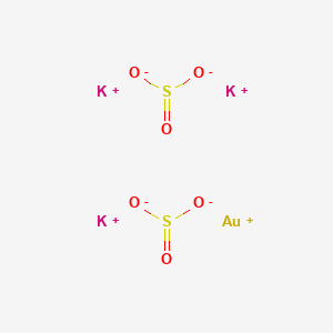 molecular formula AuK3O6S2 B104416 Sulfurous acid, gold(1+) potassium salt (2:1:3) CAS No. 19153-99-2