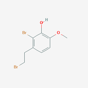 molecular formula C9H10Br2O2 B010444 2-Bromo-3-(2-bromoethyl)-6-methoxyphenol CAS No. 105728-94-7