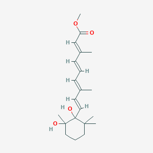 molecular formula C₂₁H₃₂O₄ B104458 methyl (2E,4E,6E,8E)-9-(1,2-dihydroxy-2,6,6-trimethylcyclohexyl)-3,7-dimethylnona-2,4,6,8-tetraenoate CAS No. 75664-64-1