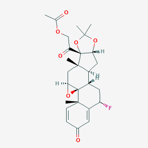 molecular formula C26H31FO7 B104469 9beta,11beta-Epoxy-6alpha-fluoro-21-hydroxy-16alpha,17-(isopropylidenedioxy)pregna-1,4-diene-3,20-dione 21-acetate CAS No. 6598-95-4