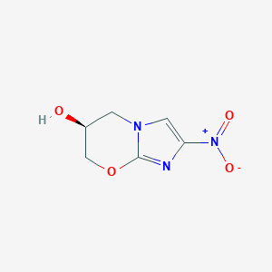 molecular formula C6H7N3O4 B104521 (S)-2-nitro-6,7-dihydro-5H-imidazo[2,1-b][1,3]oxazin-6-ol CAS No. 187235-08-1