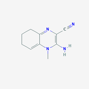 molecular formula C10H12N4 B010453 3-Amino-4-methyl-4,6,7,8-tetrahydroquinoxaline-2-carbonitrile CAS No. 107938-84-1