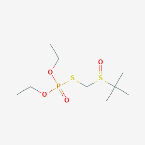 molecular formula C9H21O4PS2 B104567 2-(Diethoxyphosphorylsulfanylmethylsulfinyl)-2-methylpropane CAS No. 56165-57-2