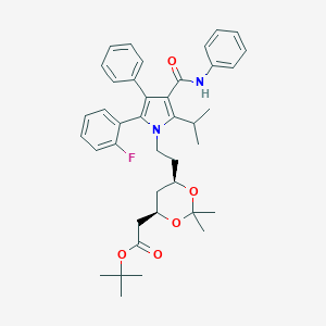 molecular formula C40H47FN2O5 B104621 tert-butyl 2-[(4R,6R)-6-[2-[2-(2-fluorophenyl)-3-phenyl-4-(phenylcarbamoyl)-5-propan-2-ylpyrrol-1-yl]ethyl]-2,2-dimethyl-1,3-dioxan-4-yl]acetate CAS No. 1099474-28-8