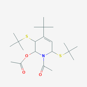 B104646 [1-acetyl-4-tert-butyl-3,6-bis(tert-butylsulfanyl)-3,6-dihydro-2H-pyridin-2-yl] acetate CAS No. 18794-24-6