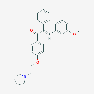 molecular formula C28H29NO3 B104649 3-Methoxy-alpha-phenyl-4'-(2-(1-pyrrolidinyl)ethoxy)chalcone CAS No. 15288-31-0