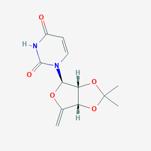 molecular formula C12H14N2O5 B104656 1-[(3aS,6R,6aR)-2,2-dimethyl-4-methylidene-6,6a-dihydro-3aH-furo[3,4-d][1,3]dioxol-6-yl]pyrimidine-2,4-dione CAS No. 17331-67-8
