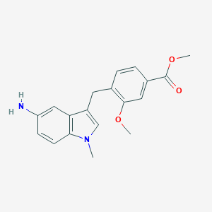 molecular formula C₁₉H₂₀N₂O₃ B104701 甲基4-((5-氨基-1-甲基-1H-吲哚-3-基)甲基)-3-甲氧基苯甲酸酯 CAS No. 107754-14-3