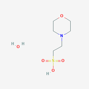 molecular formula C6H15NO5S B104723 2-Morpholinoethanesulfonic acid hydrate CAS No. 145224-94-8
