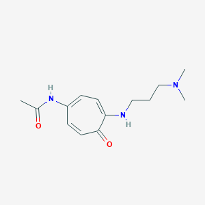Acetamide, N-(4-((3-(dimethylamino)propyl)amino)-5-oxo-1,3,6-cycloheptatrien-1-yl)-