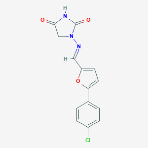 molecular formula C₁₄H₁₀ClN₃O₃ B104799 1-(((5-(4-氯苯基)-2-呋喃基)亚甲基)氨基)-2,4-咪唑二酮 CAS No. 14663-26-4