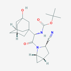 molecular formula C₂₃H₃₃N₃O₄ B104853 tert-Butyl [2-(3-cyano-2-azabicyclo[3.1.0]hexan-2-yl)-1-(3-hydroxytricyclo[3.3.1.1~3,7~]decan-1-yl)-2-oxoethyl]carbamate CAS No. 709031-43-6