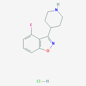molecular formula C12H14ClFN2O B104879 4-Fluoro-3-(piperidin-4-yl)benzo[d]isoxazole hydrochloride CAS No. 95742-19-1