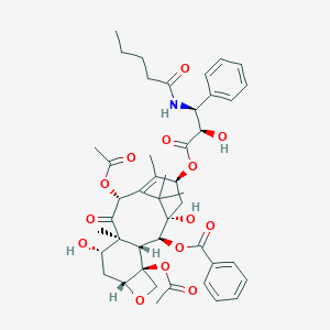 molecular formula C45H55NO14 B105098 [(1S,2S,3R,4S,7R,9S,10S,12R,15S)-4,12-Diacetyloxy-1,9-dihydroxy-15-[(2R,3S)-2-hydroxy-3-(pentanoylamino)-3-phenylpropanoyl]oxy-10,14,17,17-tetramethyl-11-oxo-6-oxatetracyclo[11.3.1.03,10.04,7]heptadec-13-en-2-yl] benzoate CAS No. 173101-55-8