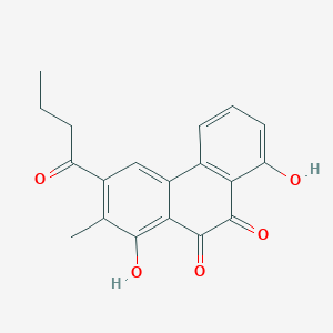 molecular formula C19H16O5 B105209 3-Butanoyl-1,8-dihydroxy-2-methylphenanthrene-9,10-dione CAS No. 100843-91-2