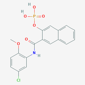 molecular formula C18H15ClNO6P B105214 N-(5-Chloro-2-methoxyphenyl)-3-(phosphonooxy)naphthalene-2-carboxamide CAS No. 18228-16-5