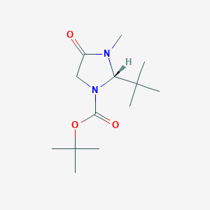 molecular formula C13H24N2O3 B105258 (S)-tert-Butyl 2-(tert-butyl)-3-methyl-4-oxoimidazolidine-1-carboxylate CAS No. 119838-38-9