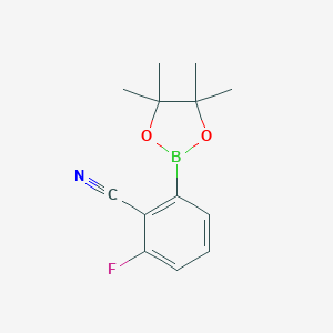 molecular formula C13H15BFNO2 B105282 2-Fluoro-6-(4,4,5,5-tetramethyl-1,3,2-dioxaborolan-2-yl)benzonitrile CAS No. 765916-91-4