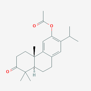 molecular formula C22H30O3 B105296 (4aS)-6-Acetyloxy-3,4,4a,9,10,10aalpha-hexahydro-1,1,4abeta-trimethyl-7-(1-methylethyl)-2(1H)-phenanthrenon CAS No. 18385-56-3