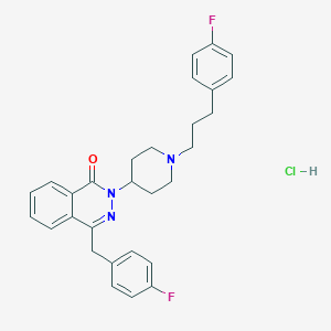 molecular formula C29H30ClF2N3O B010531 1(2H)-Phthalazinone, 4-((4-fluorophenyl)methyl)-2-(1-(3-(4-fluorophenyl)propyl)-4-piperidinyl-, monohydrochloride CAS No. 110406-61-6