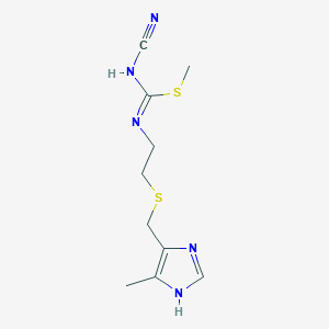 molecular formula C₁₀H₁₅N₅S₂ B105317 1-Cyano-2-methyl-3-(2-(((5-methyl-1H-imidazol-4-yl)methyl)thio)ethyl)isothiourea CAS No. 52378-40-2