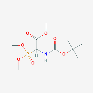 molecular formula C10H20NO7P B105382 Methyl 2-((tert-butoxycarbonyl)amino)-2-(dimethoxyphosphoryl)acetate CAS No. 89524-98-1