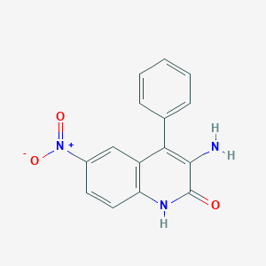 molecular formula C15H11N3O3 B105388 3-氨基-6-硝基-4-苯基-1H-喹啉-2-酮 CAS No. 36020-93-6