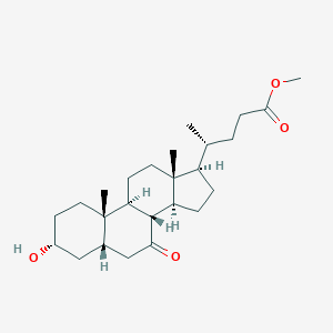 molecular formula C25H40O4 B105436 (R)-Methyl 4-((3R,5S,8R,9S,10S,13R,14S,17R)-3-hydroxy-10,13-dimethyl-7-oxohexadecahydro-1H-cyclopenta[a]phenanthren-17-yl)pentanoate CAS No. 10538-59-7