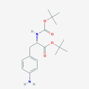 molecular formula C18H28N2O4 B105449 叔丁基(2S)-3-(4-氨基苯基)-2-[(2-甲基丙烷-2-基)氧羰基氨基]丙酸酯 CAS No. 180080-07-3