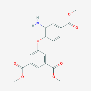molecular formula C18H17NO7 B010545 1,3-Benzenedicarboxylic acid, 5-(2-amino-4-(methoxycarbonyl)phenoxy)-, dimethyl ester CAS No. 100596-38-1