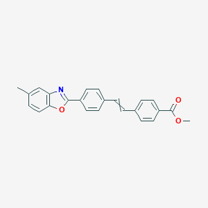 molecular formula C24H19NO3 B105454 Benzoic acid, 4-[2-[4-(5-methyl-2-benzoxazolyl)phenyl]ethenyl]-, methyl ester CAS No. 18039-18-4