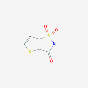 molecular formula C6H5NO3S2 B105524 Thieno[2,3-d]isothiazol-3(2H)-one, 2-methyl-, 1,1-dioxide CAS No. 94040-09-2
