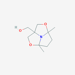 molecular formula C10H17NO3 B105576 (4a,6a-dimethyltetrahydro-2H-1,4-dioxa-6b-azacyclopenta[cd]pentalen-2a(3H)-yl)methanol CAS No. 60204-53-7