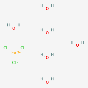 molecular formula Cl3FeH2O B105607 Ferric chloride hexahydrate CAS No. 10025-77-1