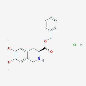 molecular formula C19H22ClNO4 B105683 benzyl (3S)-6,7-dimethoxy-1,2,3,4-tetrahydroisoquinoline-3-carboxylate hydrochloride CAS No. 103733-32-0