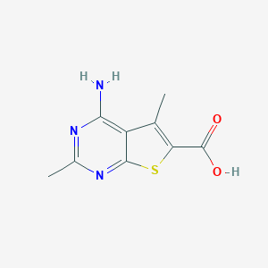 molecular formula C9H9N3O2S B105758 4-Amino-2,5-dimethylthieno[2,3-d]pyrimidine-6-carboxylic acid CAS No. 923737-07-9