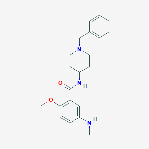 molecular formula C21H27N3O2 B105805 Benzamide, 2-methoxy-5-(methylamino)-N-(1-(phenylmethyl)-4-piperidinyl)- CAS No. 130260-03-6