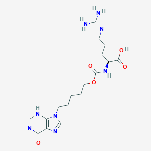 (2S)-5-(diaminomethylideneamino)-2-[5-(6-oxo-3H-purin-9-yl)pentoxycarbonylamino]pentanoic acid