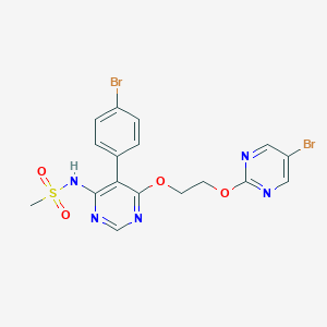 molecular formula C17H15Br2N5O4S B105874 N-[5-(4-bromophenyl)-6-[2-(5-bromopyrimidin-2-yl)oxyethoxy]pyrimidin-4-yl]methanesulfonamide CAS No. 556796-88-4