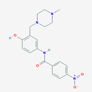 molecular formula C19H22N4O4 B105919 Benzanilide, 4'-hydroxy-3'-((4-methyl-1-piperazinyl)methyl)-4-nitro- CAS No. 17183-43-6