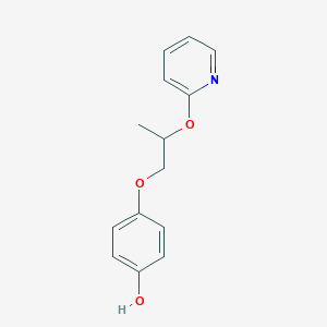 molecular formula C14H15NO3 B106017 Phenol, 4-[2-(2-pyridinyloxy)propoxy]- CAS No. 142346-93-8