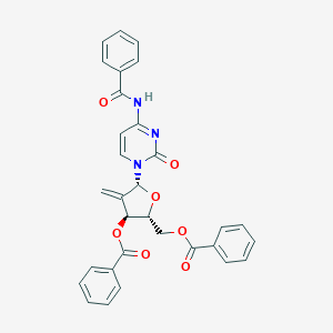 molecular formula C31H25N3O7 B106046 (2R,3S,5R)-5-(4-苯甲酰胺-2-氧代嘧啶-1(2H)-基)-2-((苯甲酰氧基)甲基)-4-亚甲基四氢呋喃-3-基苯甲酸酯 CAS No. 863329-63-9