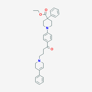 molecular formula C35H40N2O3 B010605 Isonipecotic acid, 4-phenyl-1-(p-(4-(4-phenyl-1,2,5,6-tetrahydro-1-pyridyl)butyryl)phenyl)-, ethyl ester CAS No. 102395-70-0