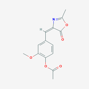 molecular formula C₁₄H₁₃NO₅ B106073 4-[[4-(Acetyloxy)-3-methoxyphenyl]methylene]-2-methyloxazol-5(4H)-one CAS No. 39600-31-2
