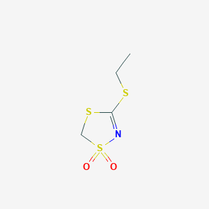 molecular formula C4H7NO2S3 B106080 1,3,4-Dithiazole, 5-ethylthio-, 3,3-dioxide CAS No. 18137-09-2
